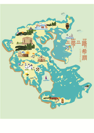 武汉工商学院大二学生设计一带一路城市地图