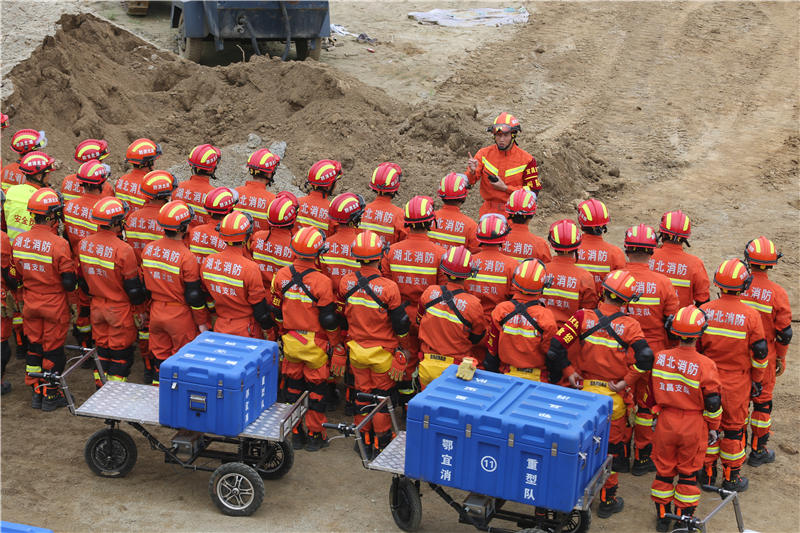 湖北省“秭歸-2021”地震應急綜合演練現場。 何寶喜攝