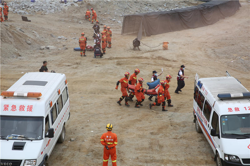 湖北省“秭歸-2021”地震應急綜合演練現場。 何寶喜攝