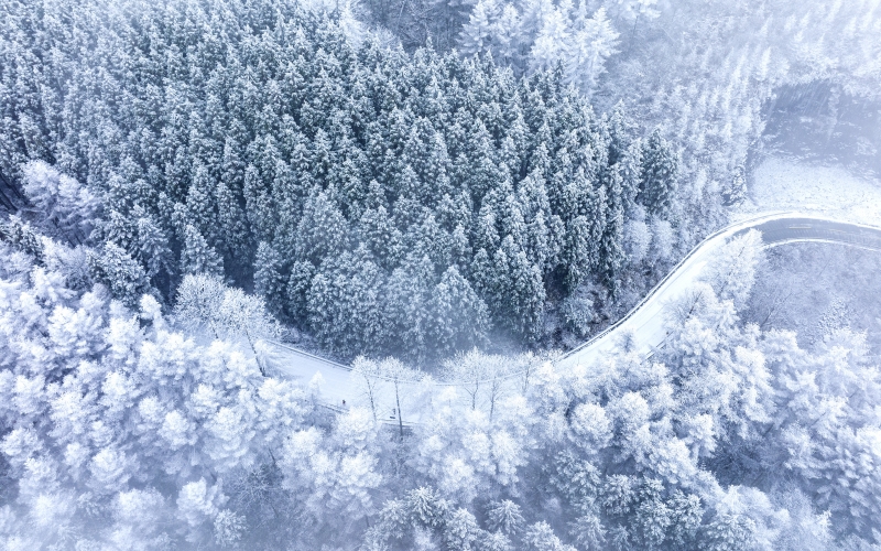 湖北恩施州建始县迎来降雪。