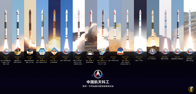 快舟一號甲運載火箭成功發射紀錄。中國航天科工供圖