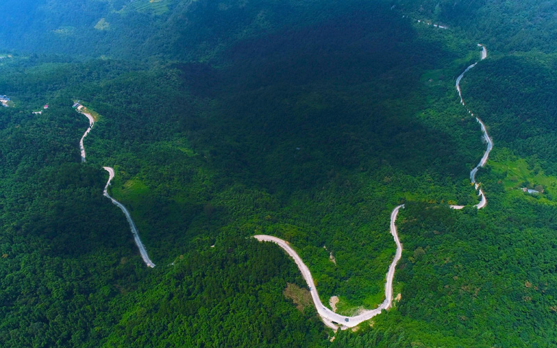 湖北竹山县九华山林场万亩林海。