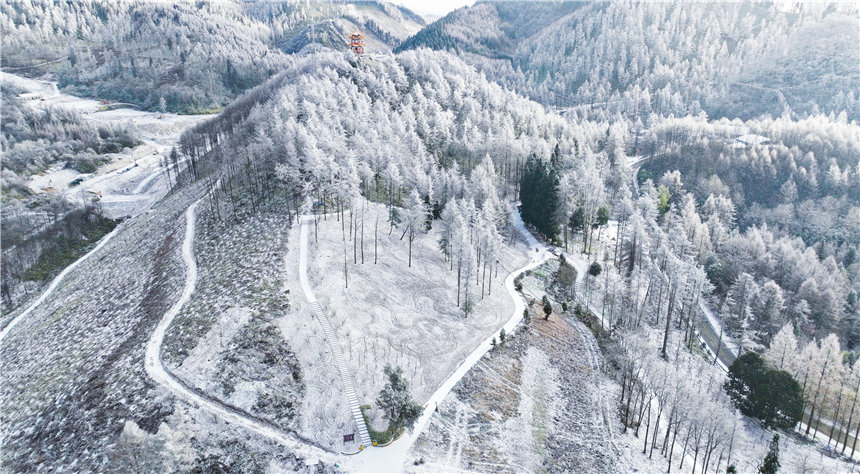 湖北建始：冬雪落林海【2】