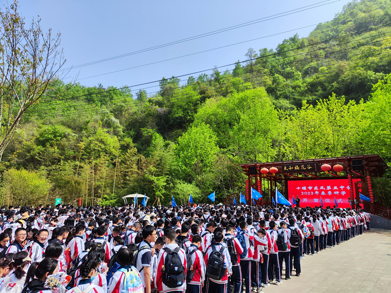 十堰市研学学子走进竹山县太和梅花谷景区。