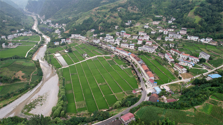 郧西县关防乡钟坪村半山半绿田，幸福满山乡。 黄江平摄