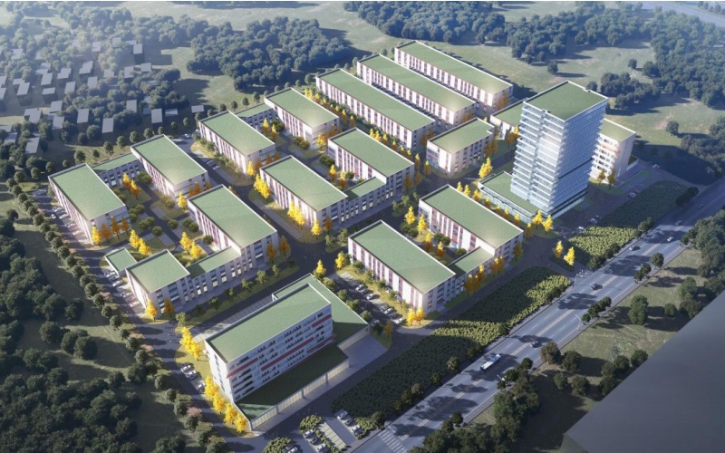 武汉国家航天产业基地产业孵化器效果图。