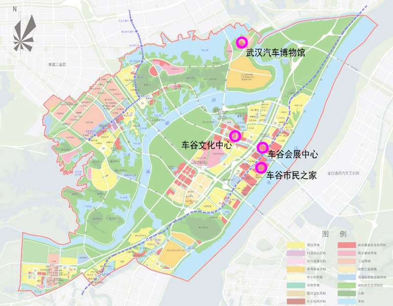 军山新城四大公共服务设施项目分布图