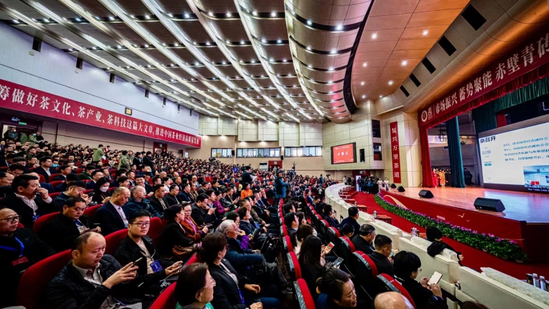 2023“一带一路”赤壁青砖茶产业发展大会开幕式。湖北省赤壁市茶叶协会供图