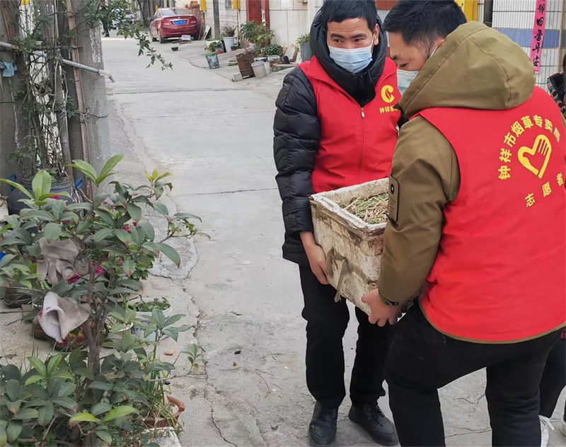 志愿者协助社区参与背街小巷环境治理。苏雷摄