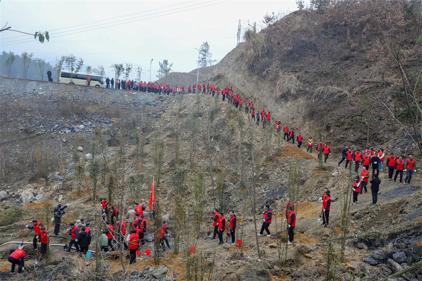 湖北竹山：学习雷锋正当时 植树造林添新绿