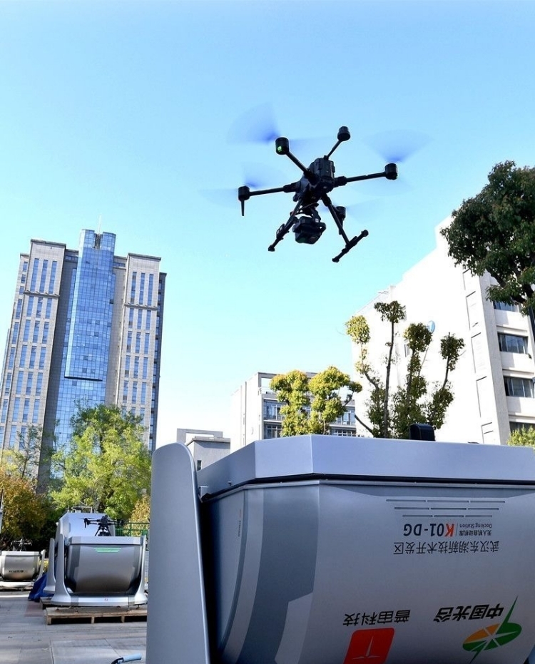 普宙科技无人机从K01自动机库跃然而起。长江日报记者周超 摄
