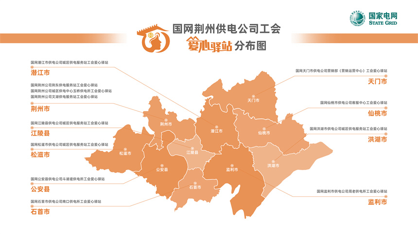 国网荆州供电公司工会爱心驿站地图