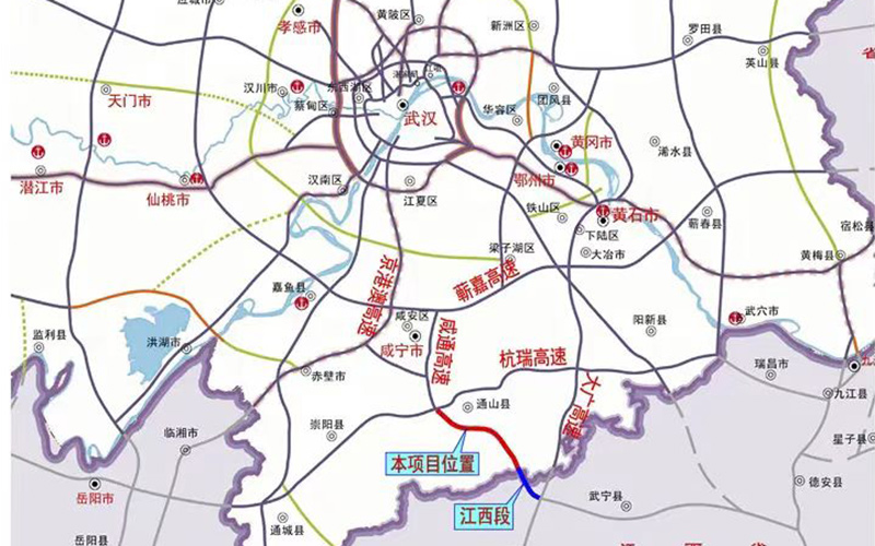 通山至武宁高速公路湖北段项目示意图。湖北交投集团供图