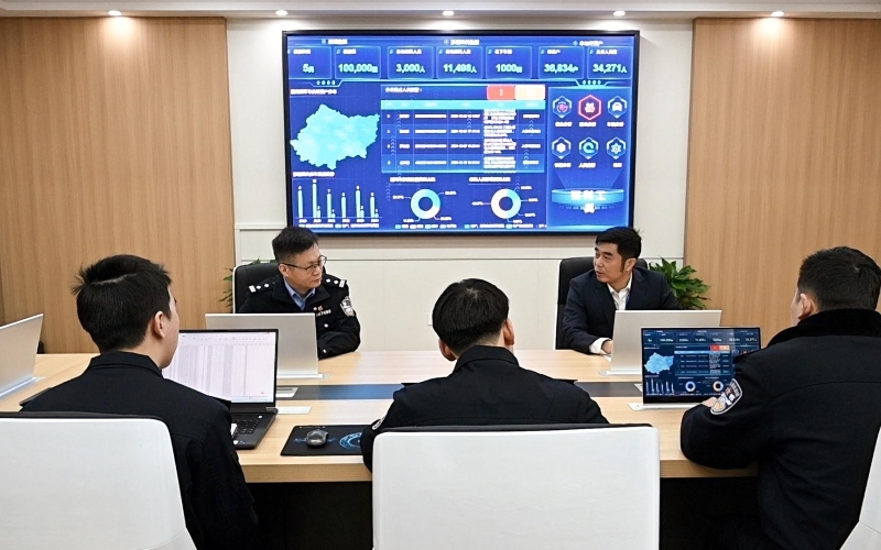 涉煙情報研判室工作場景。