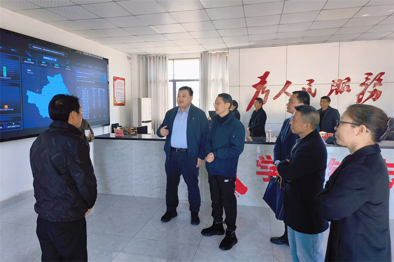 湖北移动党委书记、董事长、总经理魏春辉在黄石排市村村委会调研数字乡村建设情况。