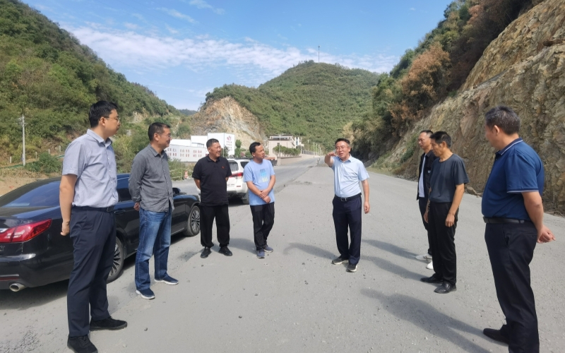 程晓兵在楼台乡实地调研道路规划建设情况。陈斌摄