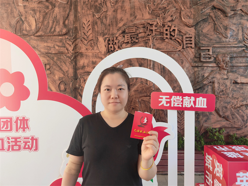 段丁第3次无偿献血。肖莉娇摄