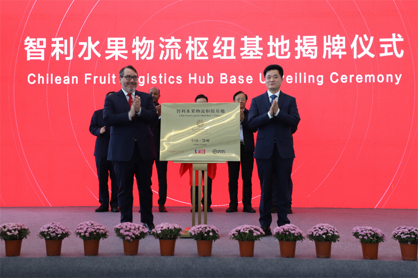 智利水果物流枢纽基地揭牌仪式。