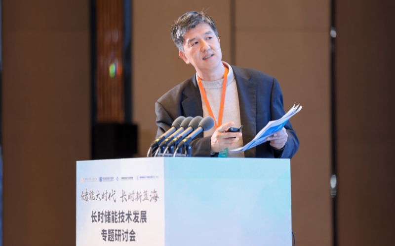 君安公司總經理、首席科學家孫西河介紹鋅溴液流電池技術。