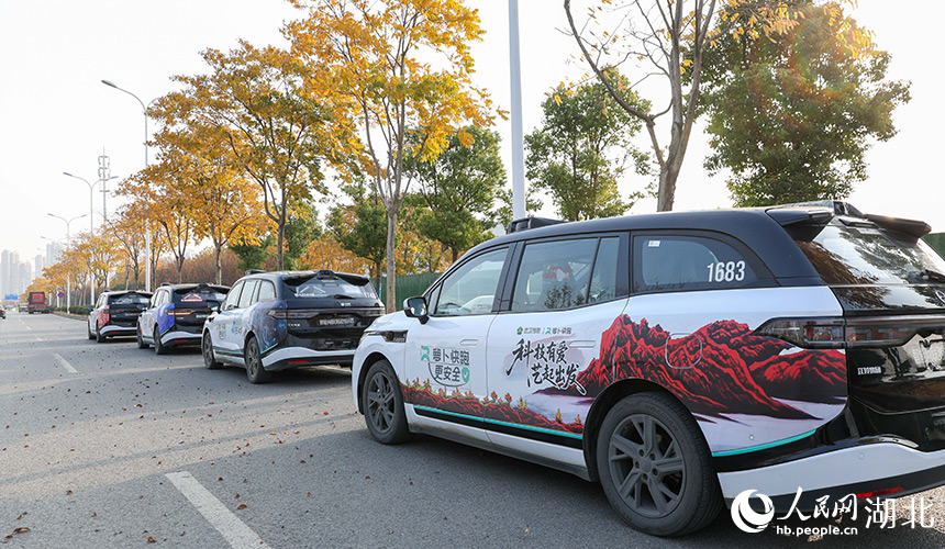 武汉残疾艺术家作品“登上”无人驾驶车辆。人民网记者 郭婷婷摄