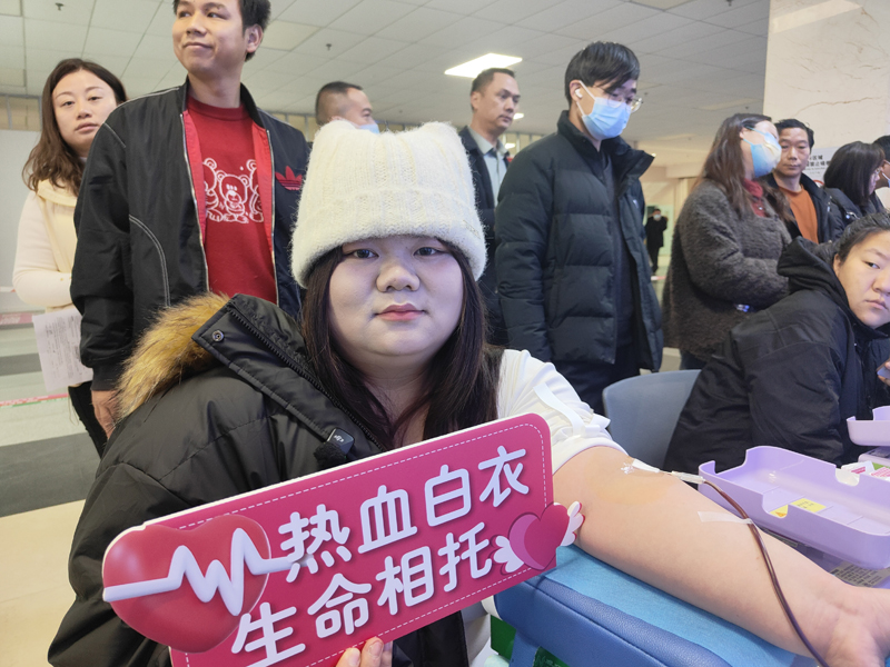 徐爽第5次獻血。肖莉嬌攝