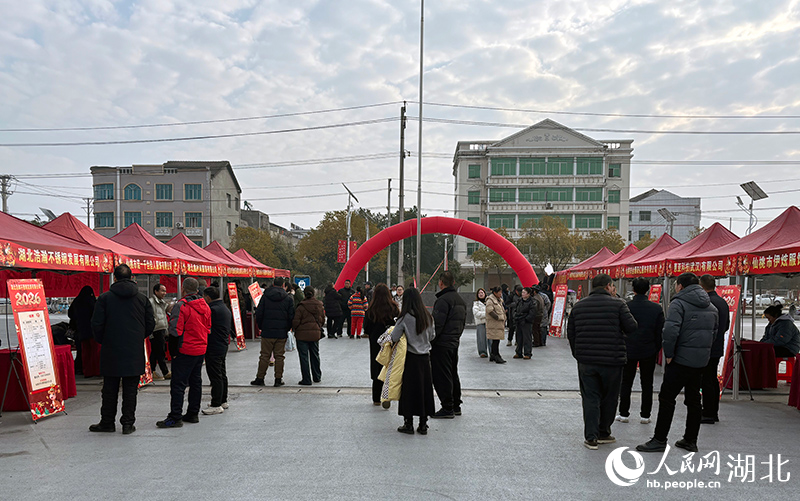 专场招聘会在毛嘴镇生态运动公园启动。人民网记者 张隽摄
