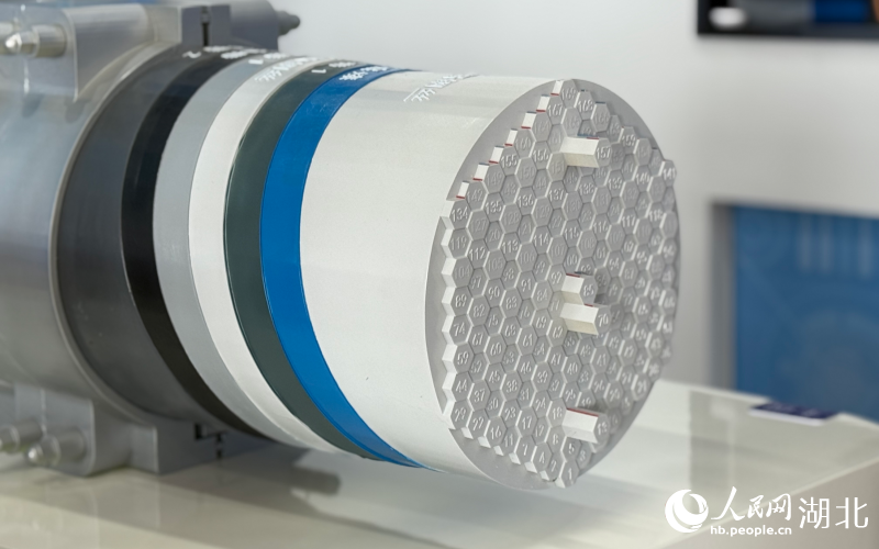 双柳长江大桥智能主缆里布设的数字索股模型。人民网记者 周恬摄