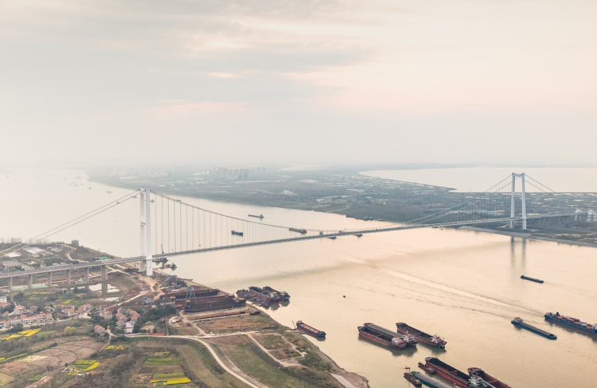 武汉双柳长江大桥。杨鑫摄