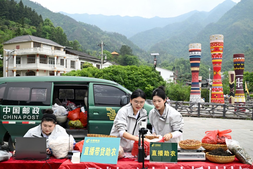 湖北通城：助农直播进乡村 流动邮局惠民生【3】