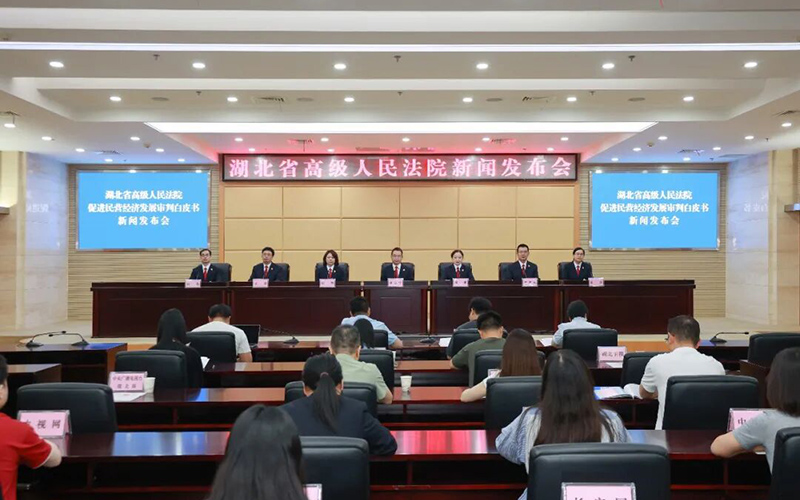 湖北省高級人民法院新聞發布會。湖北省高院供圖