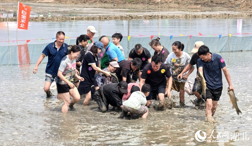 捉鱼比赛现场。人民网记者 周雯摄