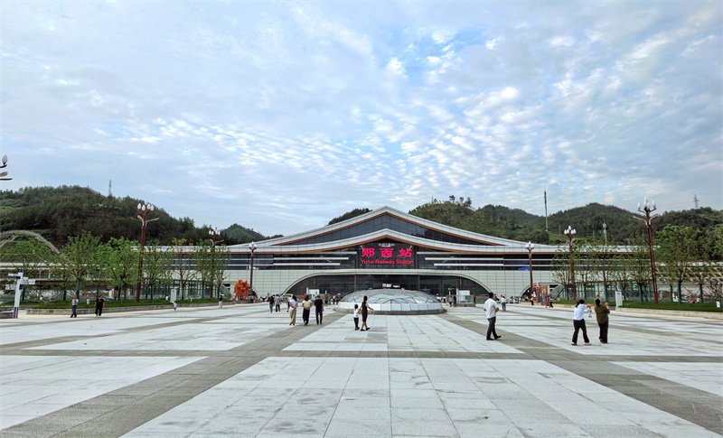 建行郧西支行信贷支持的西十高铁郧西站站前综合交通枢纽项目。受访者供图