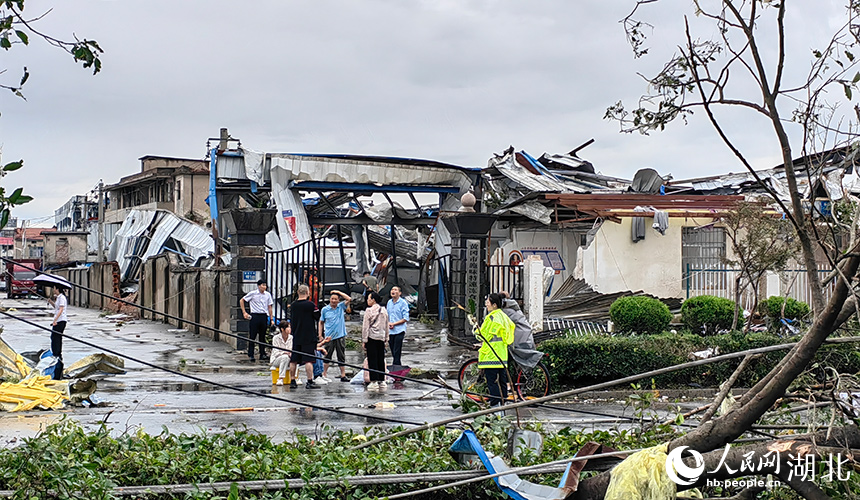湖北黄冈宝塔大道启程物流公司受损严重。