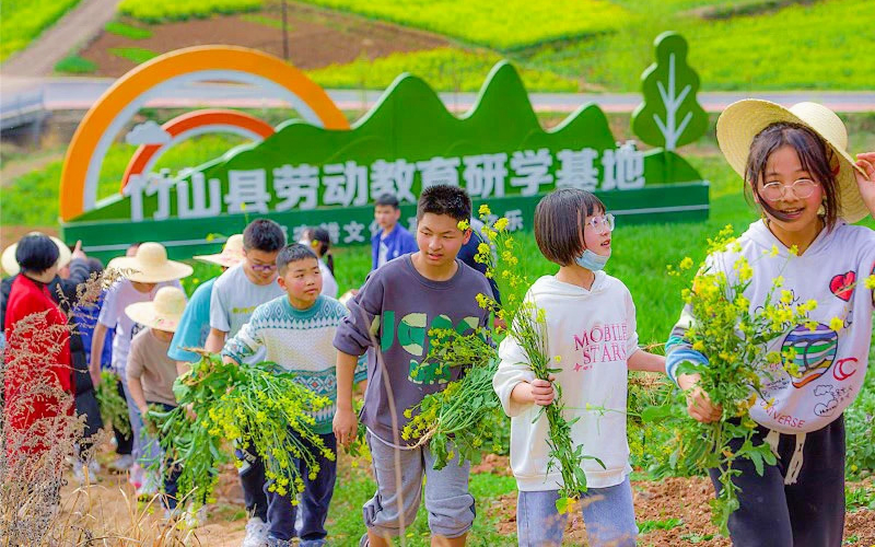 学生在枣园村劳动教育研学基地开展实践活动。李睿智摄