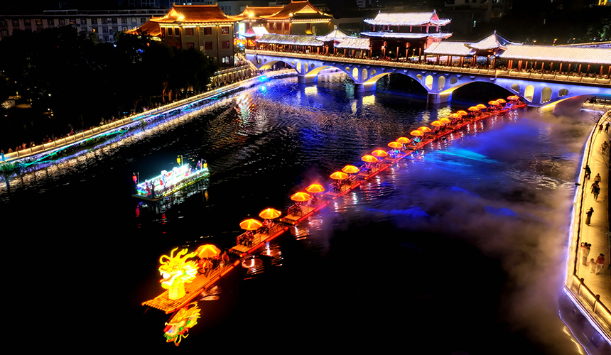 湖北通城：雋水河岸夜色新【4】